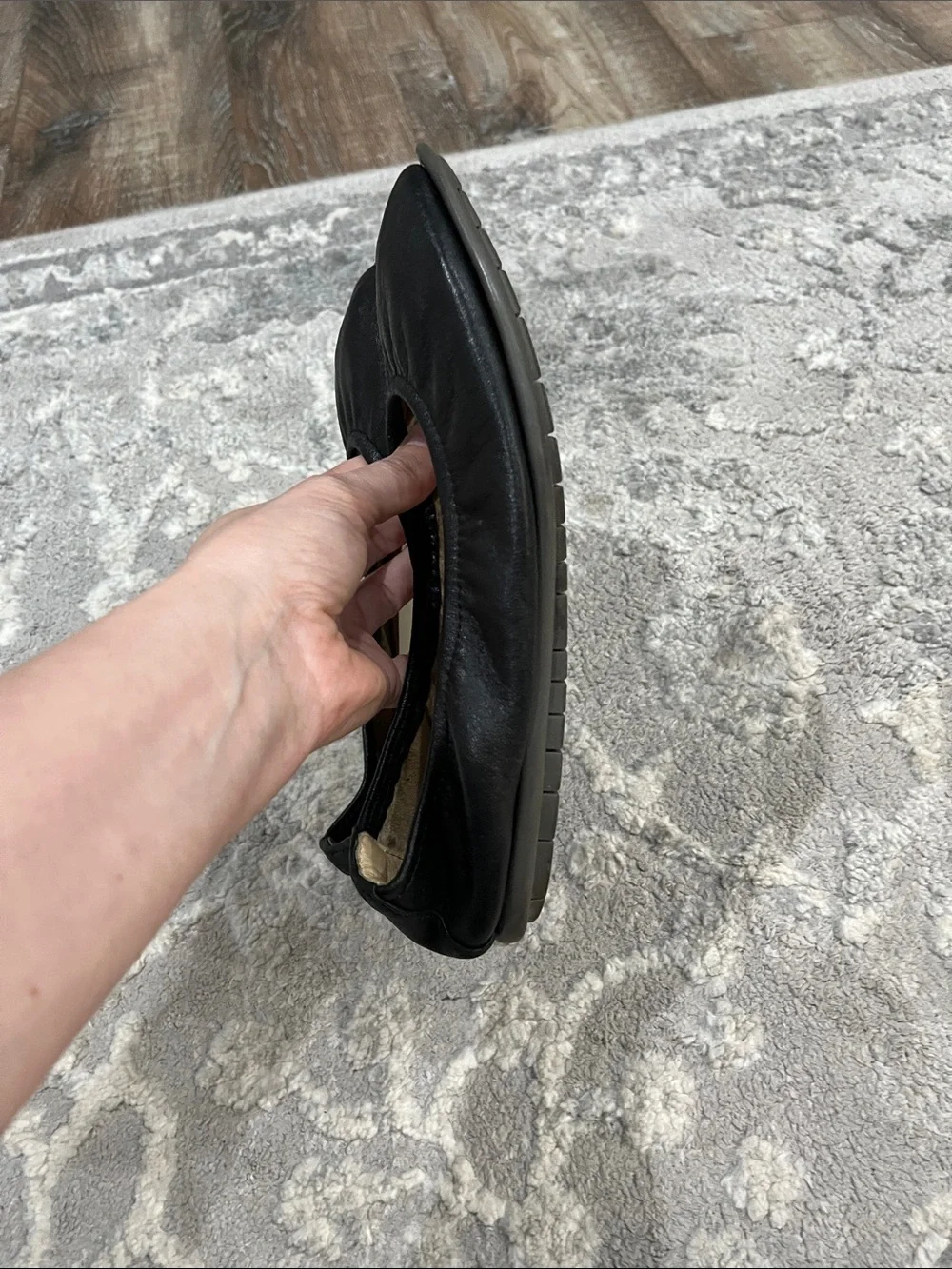 The Storehouse Black Flex Leather Flats-size 8